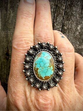 New Custom High Grade Royston Turquoise Solid Heavy Gauge Sterling Silver Ring